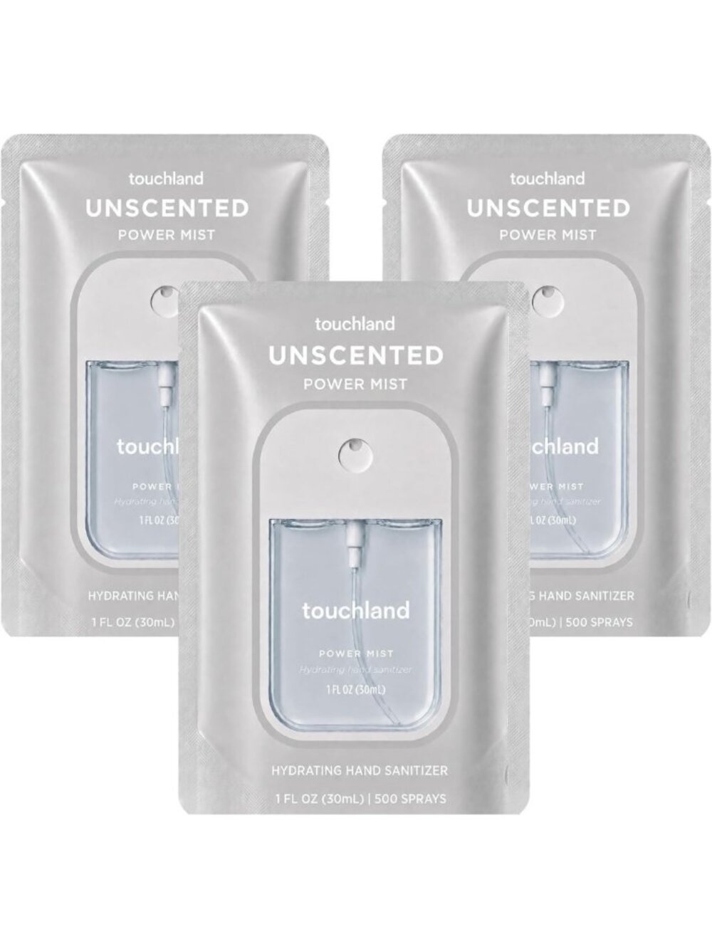 Hydrating Unscented Hand Sanitizer Spray - Travel Size 3 Pack, Moisturizing